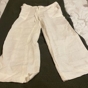 Everlane Size 6 White Linen Pants